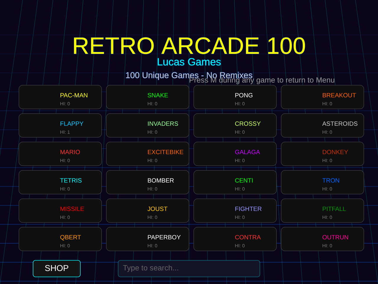Retro Arcade 26' (100 games) -early access-